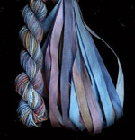 montano series fine cord silk thread and 3.5mm silk ribbon in lake louise