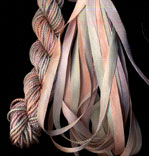 montano series fine cord silk thread and 3.5mm silk ribbon in pussy willow