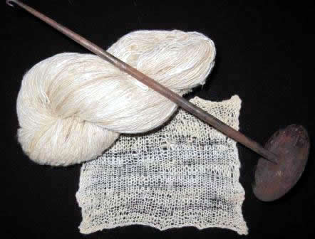 eri silk fibers with spindal