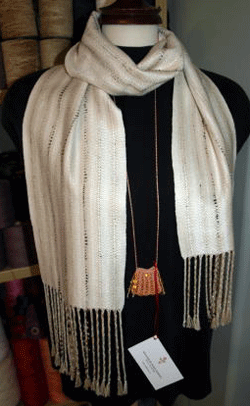Susan Harvey Woven Silk Scarf - muga, tussah and chenille silk