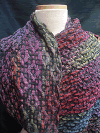 Kathleen Morris woven shibori shawl