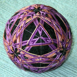 temari ball by louise odonnel, with silk thread