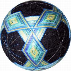 temari balls by Louise o'donnel with silk thread