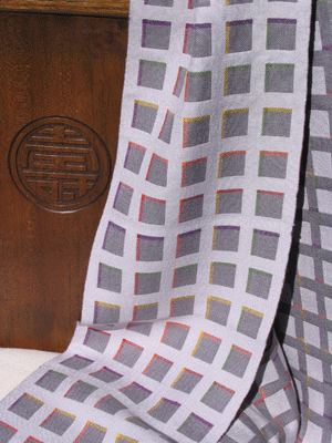 Sue Willingham - Double Weave Windows - hand-woven scarf