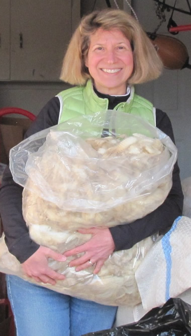 susan holds a fleece