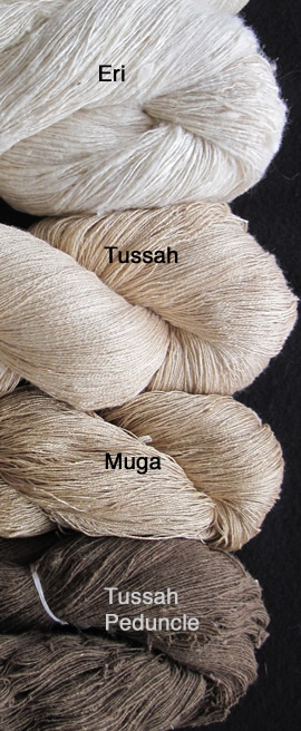 Silk Types - Bombyx, Eri, Tussah Muga, Tussah Peduncle