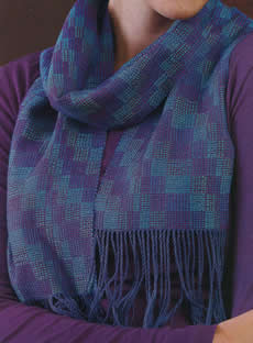 photo of Brights Scarf from Handwoven mag 2013 Dec